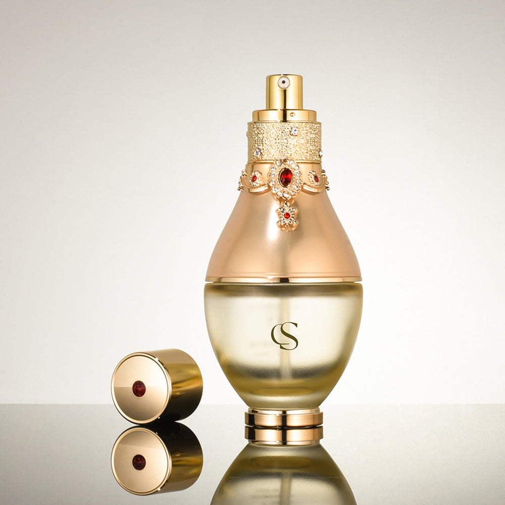 Luxury Lotion Pump Bottle & Face Cream Jar Set with Rhinestone Decor-5101