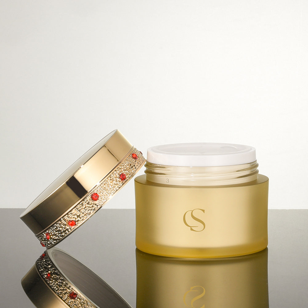 Luxury Lotion Pump Bottle & Face Cream Jar Set with Rhinestone Decor-5101